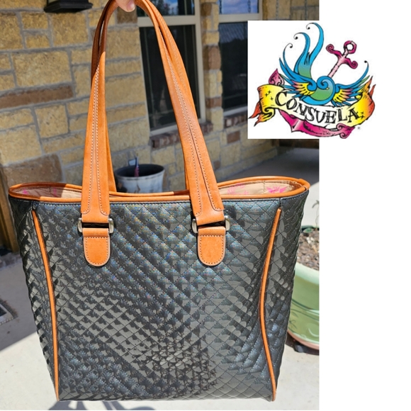 Consuela Handbags - Consuela Bags Smoke Candy Crush large Tote black quilted